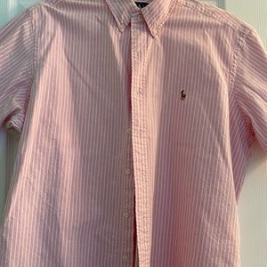 Men’s Ralph Lauren pink/white stripe short sleeve